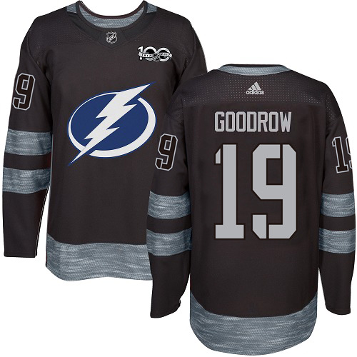 Adidas Tampa Bay Lightning Men #19 Barclay Goodrow Black 1917-2017 100th Anniversary Stitched NHL Jersey->tampa bay lightning->NHL Jersey